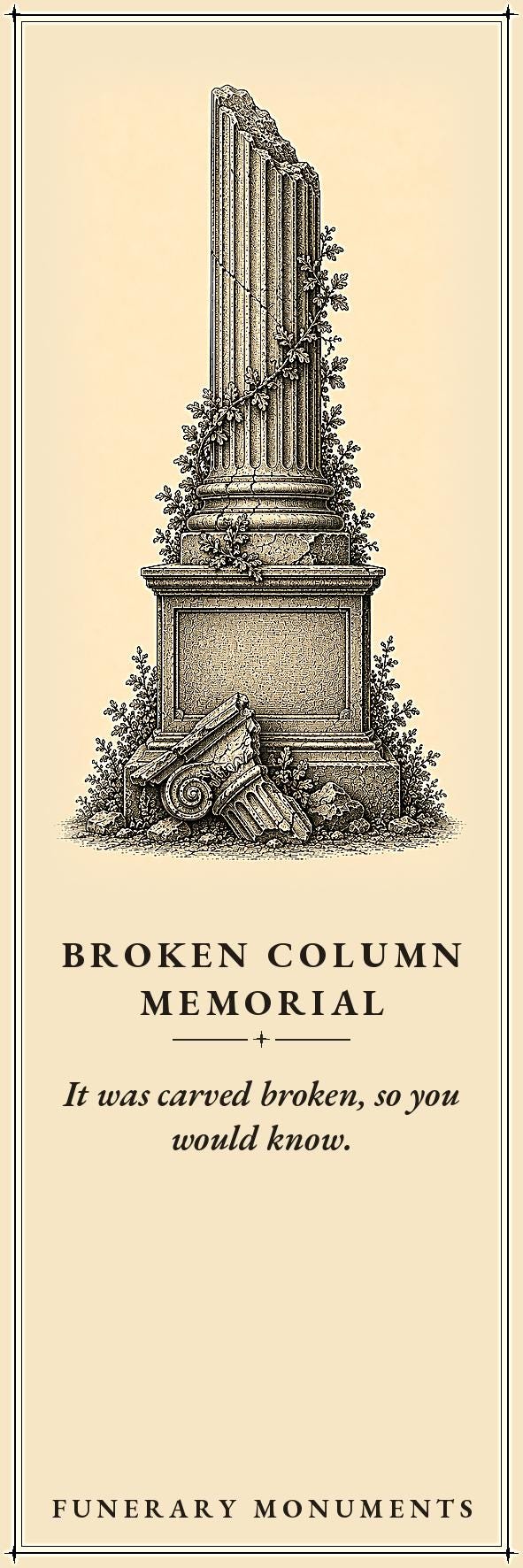 Funerary Monuments Printable Bookmarks | Memento Mori Dark Academia | Occult Reader Gift | Ink Parchment Stationery