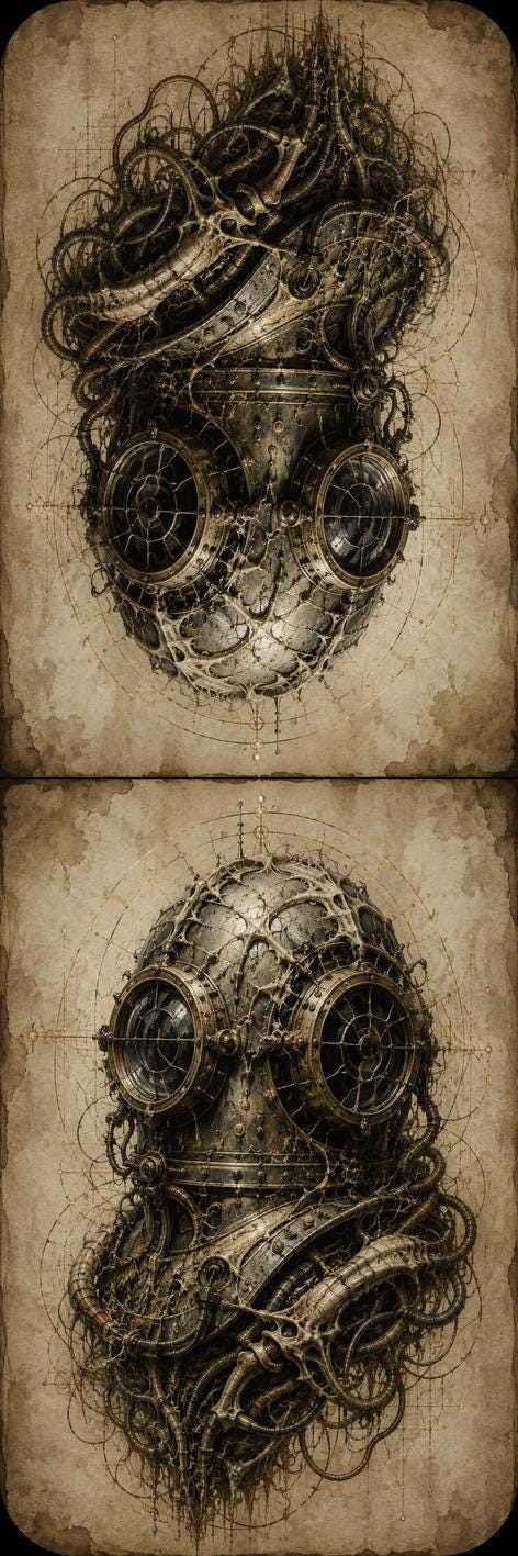 Creatures of the Deep Biomechanical Bookmark | Dark Academia Anatomical Art | Gothic Page Marker, Goth Aesthetic Reading Gift