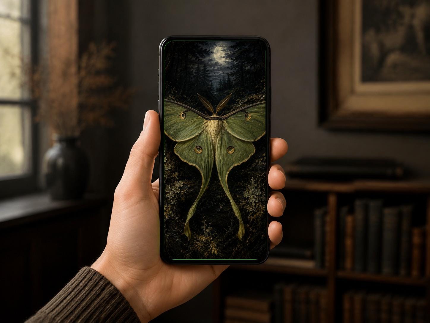 Forest Midnight Phone Wallpaper Bundle | Dark Goblincore Lock Screen (Digital Download)