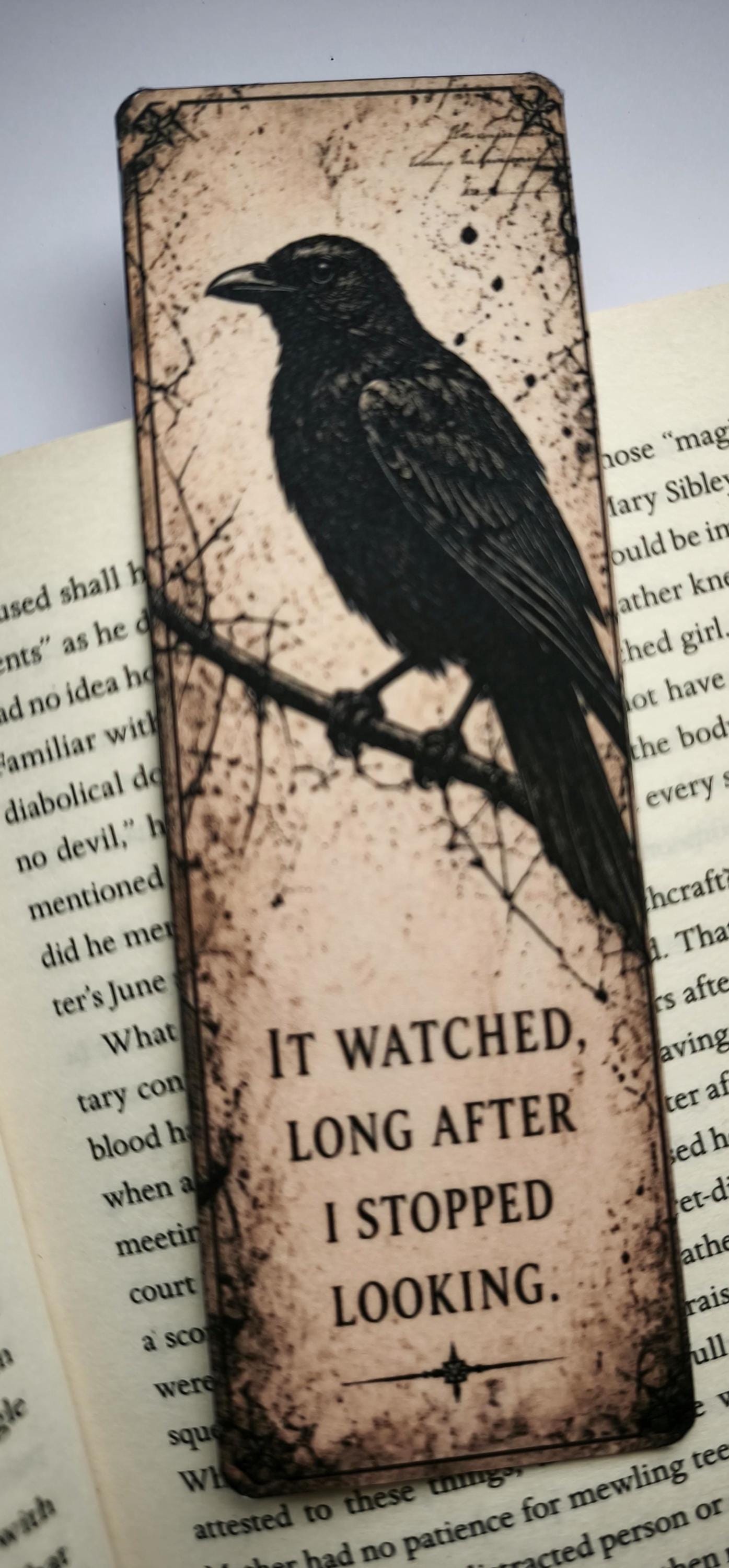 Gothic Raven Bookmark, Dark Academia Literary Accessory | Vintage Antique Bird Art | Mystery Reader Gift