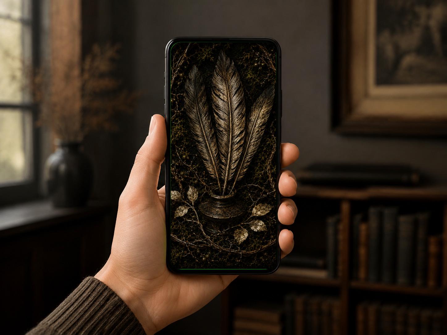 The Carrion Garden Phone Wallpaper, Dark Goblincore Lock Screen | Skull Moth Art | Beautiful Decay Digital Download Set