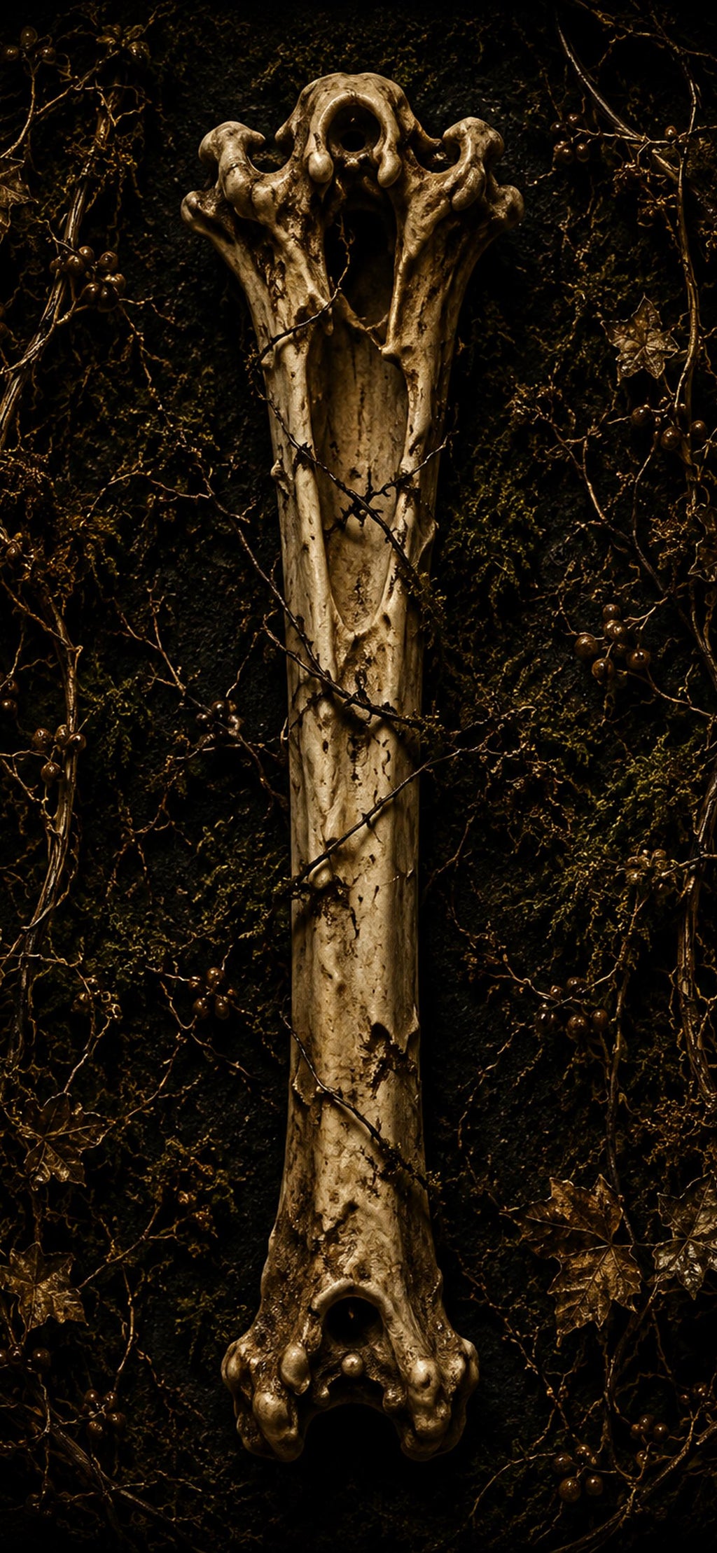 The Carrion Garden Phone Wallpaper, Dark Goblincore Lock Screen | Skull Moth Art | Beautiful Decay Digital Download Set