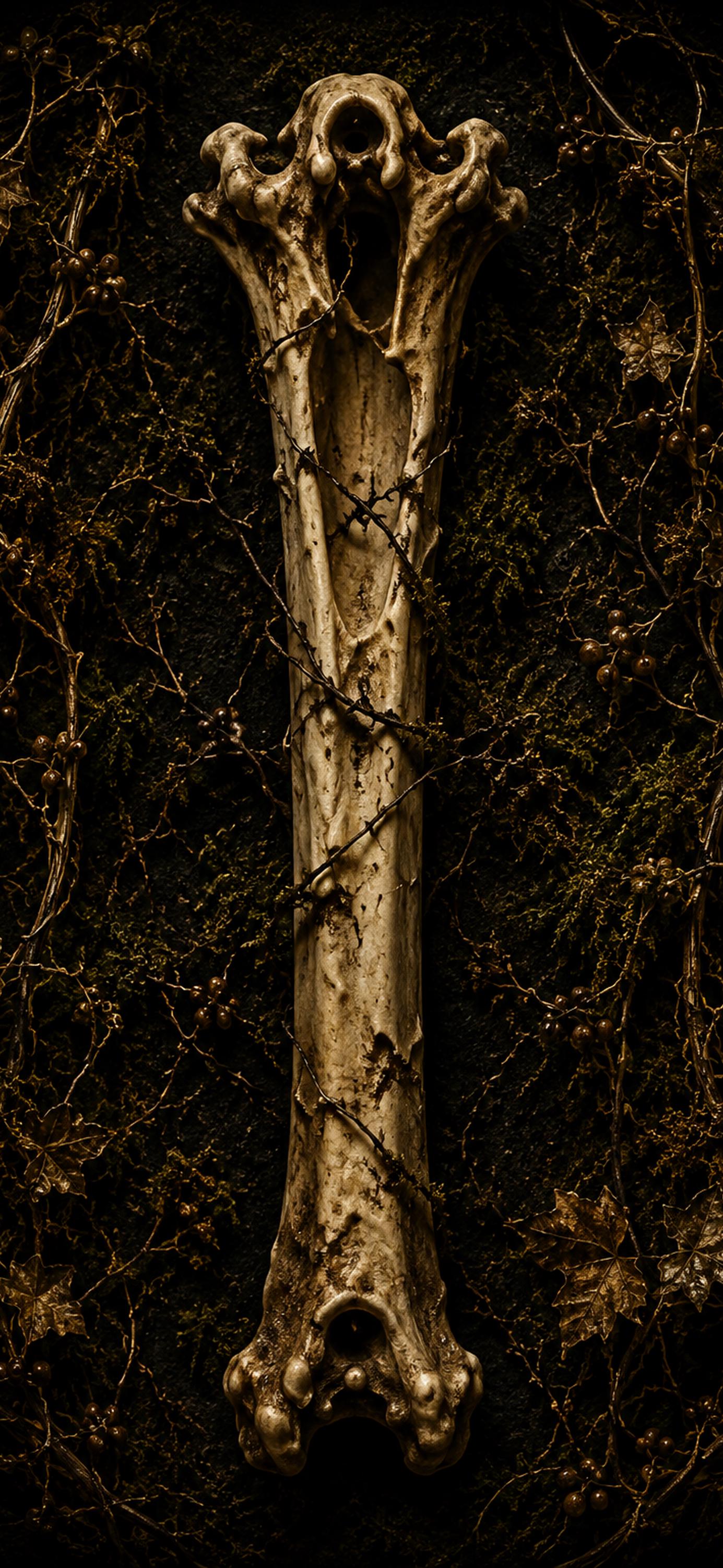 The Carrion Garden Phone Wallpaper, Dark Goblincore Lock Screen | Skull Moth Art | Beautiful Decay Digital Download Set