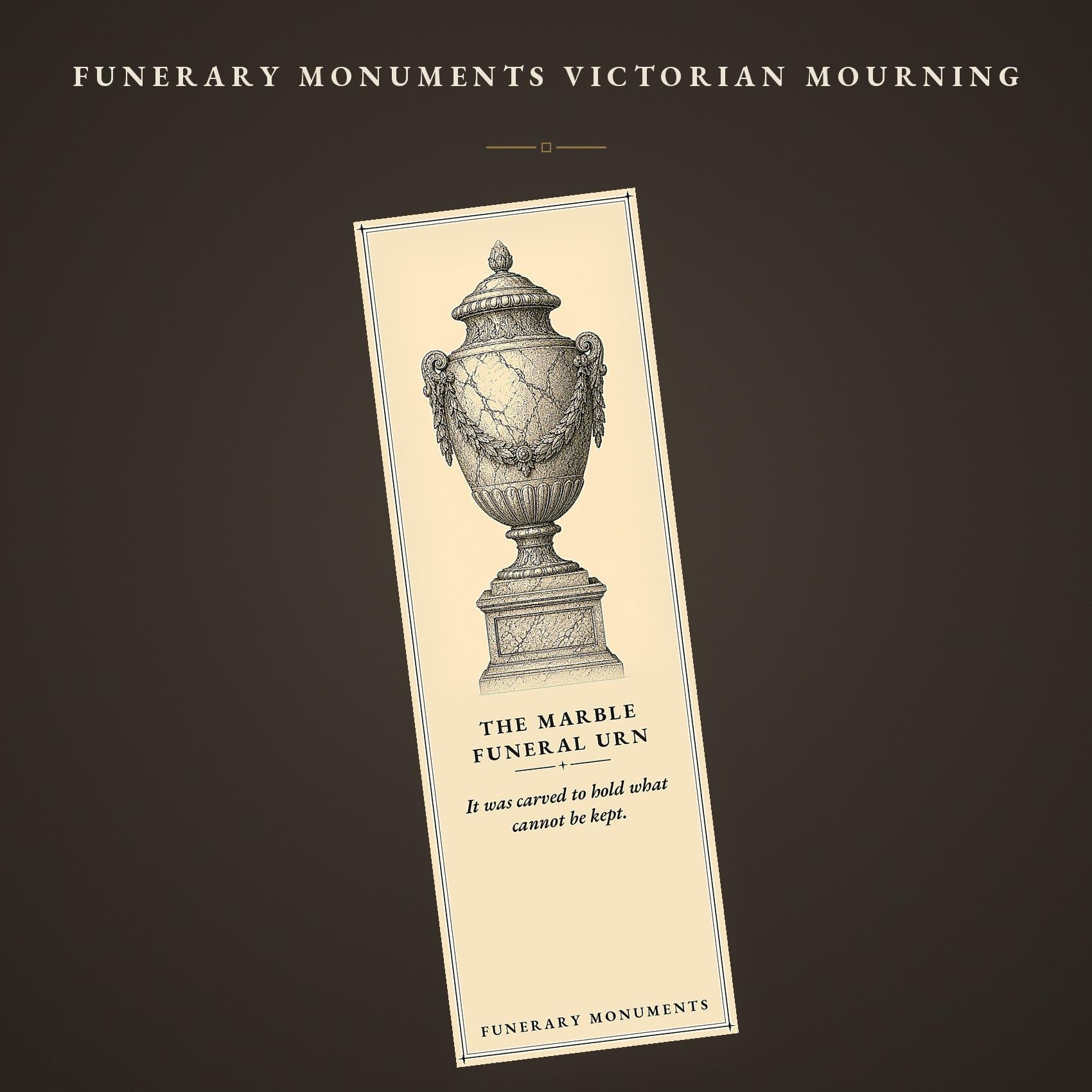 Victorian Mourning Funerary Monuments Bookmarks | Dark Academia Gothic Printables (Digital Download)
