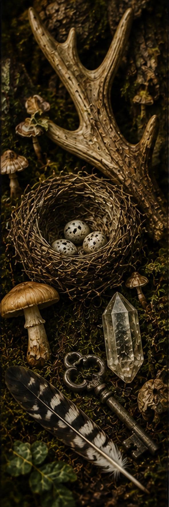 Goblincore Bookmarks Printable Set | Cabinet of Curiosities, Bones, Mushrooms (Digital Download)