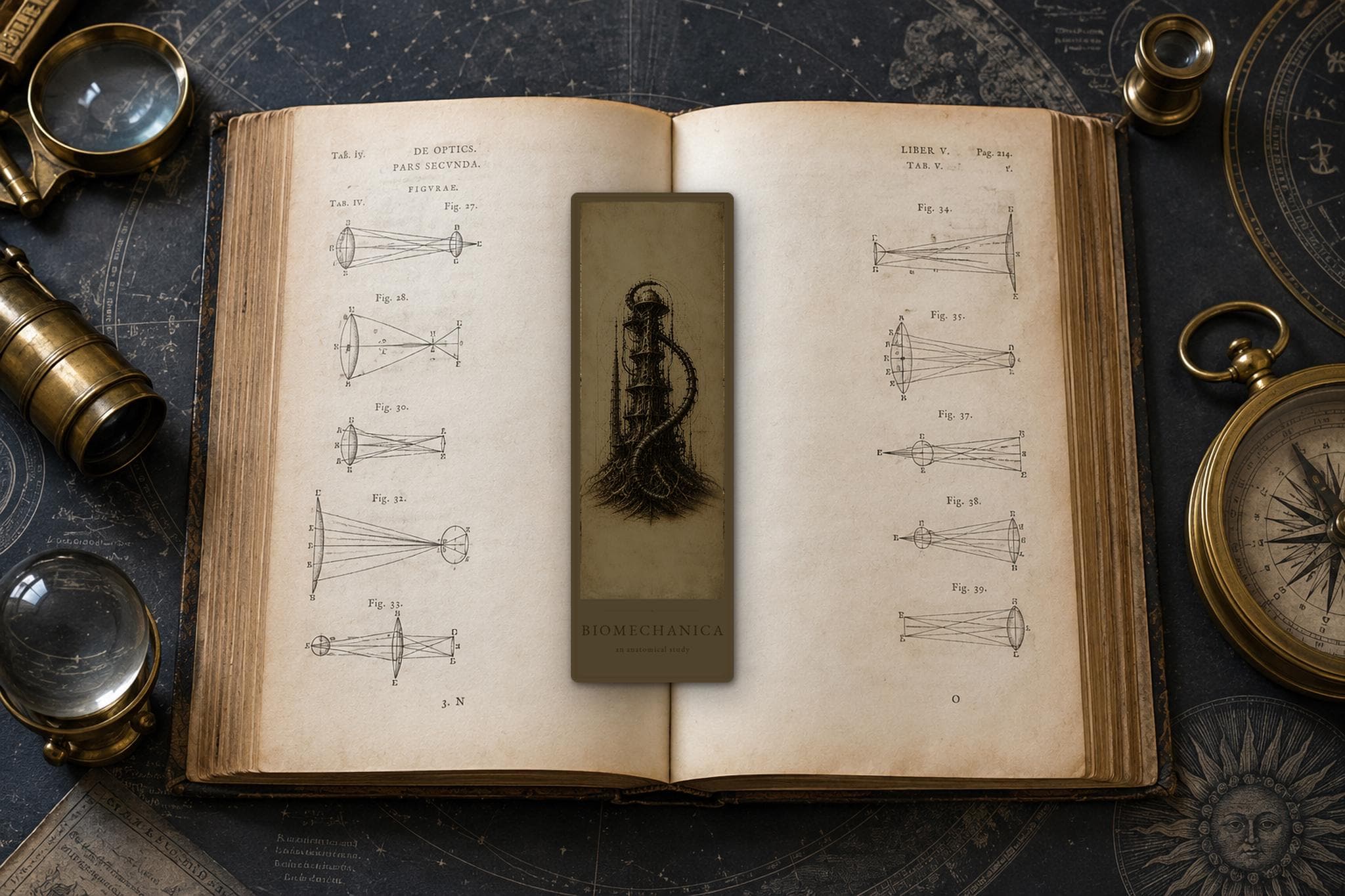 Towers & Spires Dark Academia Gothic Bookmark Set | Biomechanical Anatomy Art | Magnetic or Standard Page Marker | Dark Fantasy Reading Gift
