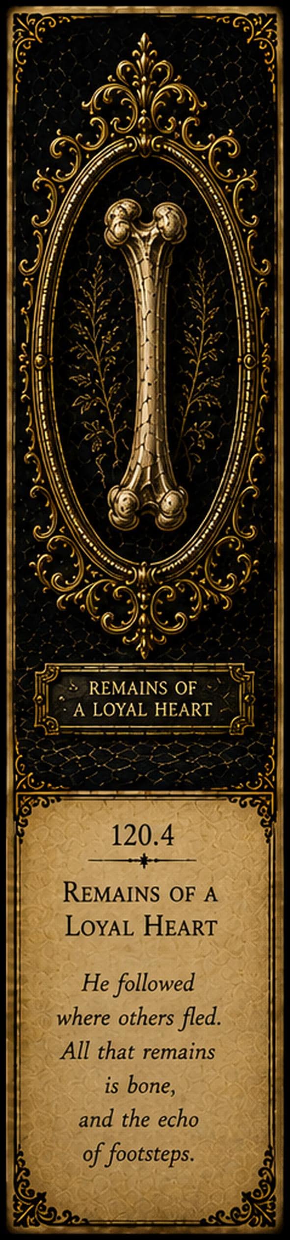 Bone Custodian | Dark Academia Bookmarks - Digital Download | Antique Gold On Black, Set Of 5