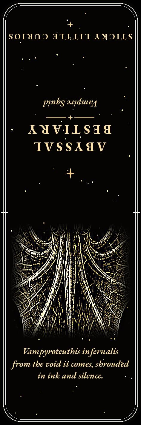 Abyssal Bestiary Bookmark | Dark Academia Deep Sea Bookmark | Standard or Magnetic Page Marker