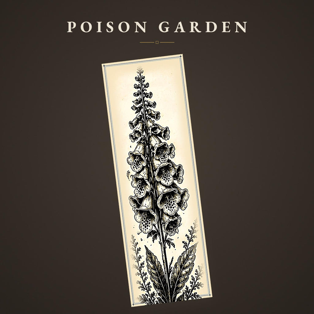 The Poison Garden Botanical Bookmark | Dark Academia Witchy | Printable Digital Download | Gothic Plant Illustration | Book Lover Gift