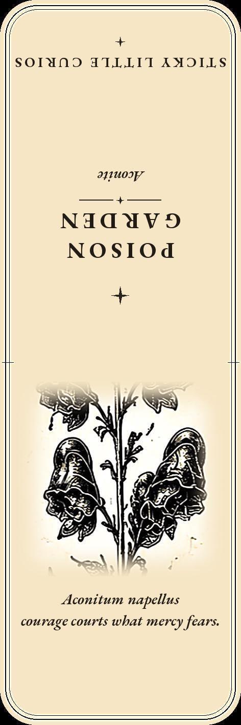 Poison Garden Bookmark, Dark Academia Botanical | Witchy Herbal Art | Magnetic Page Marker