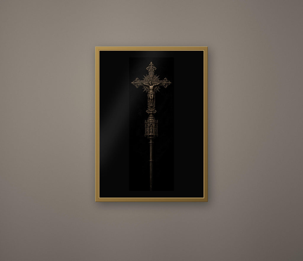 Relics Of Saints Wall Art Collection | Dark Academia Gothic Prints, Black & Gold Illustrations, Digital Download