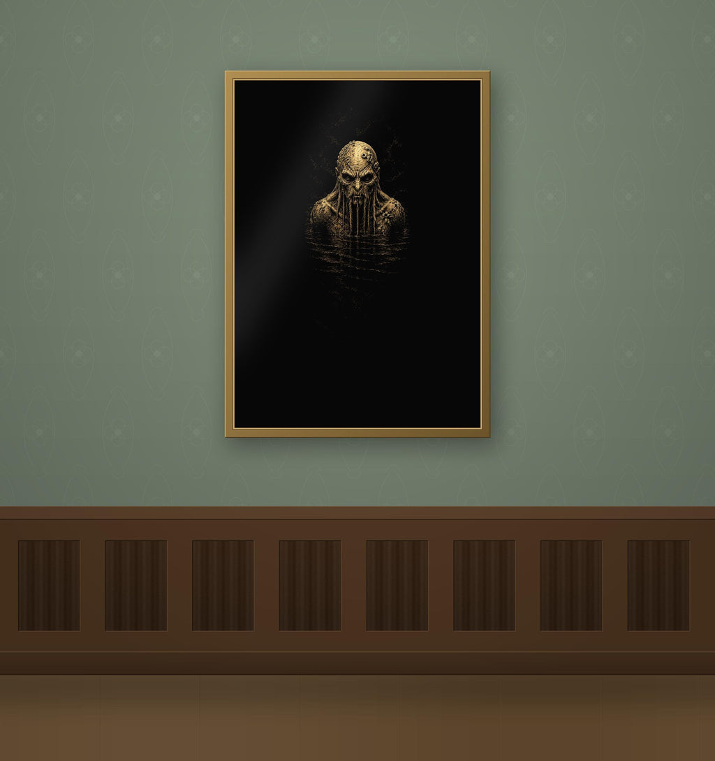 Deep Sea Horror Print: Ancient Rising - Dark Academia Cosmic Art | Printable Digital Download | Gothic Deep Water Aesthetic