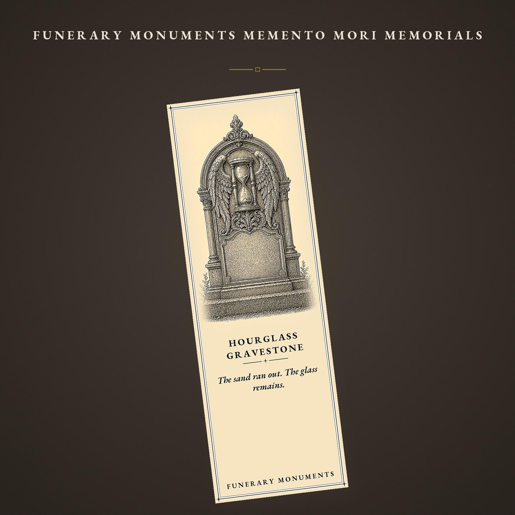 Funerary Monuments Printable Bookmarks | Memento Mori Dark Academia | Occult Reader Gift | Ink Parchment Stationery