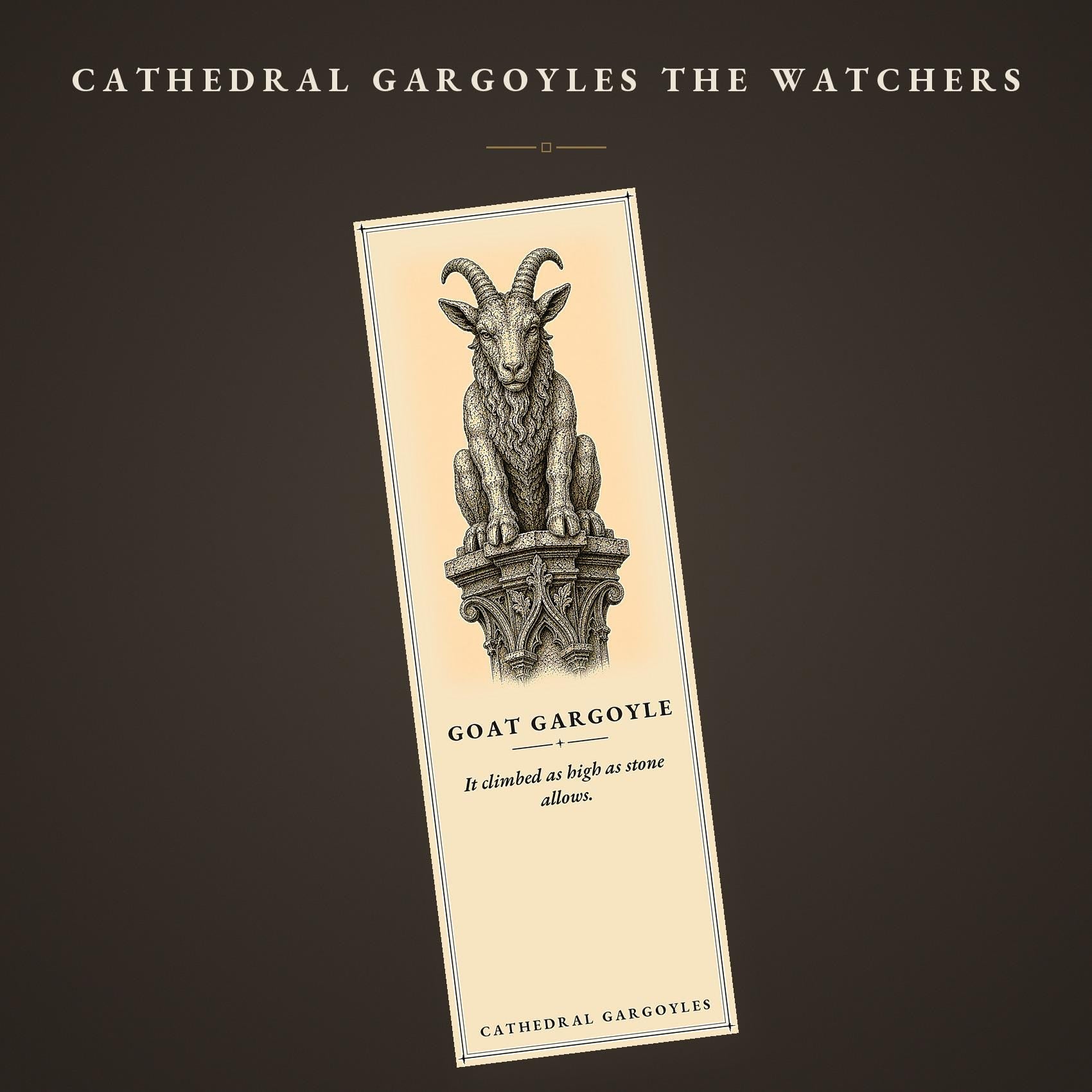 Cathedral Gargoyles The Watchers Printable Bookmarks | Dark Academia Gothic | Fantasy Reader Gift | Aged Parchment Style | Digital Download