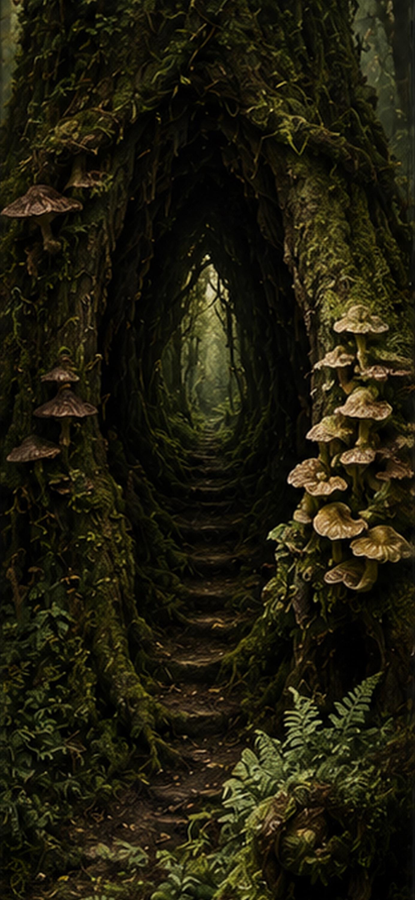 Forgotten Forest Phone Wallpaper Bundle, Goblincore Lock Screen | Moody Woodland Art | Digital Download