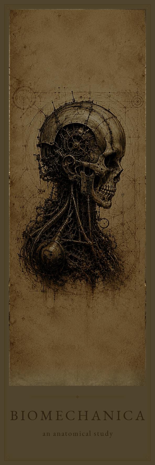 Skulls Biomechanical Bookmark Set | Anatomical Cyborg Art Page Markers | Dark Academia Sci-Fi Goth Gift, Magnetic Double-Sided Marker