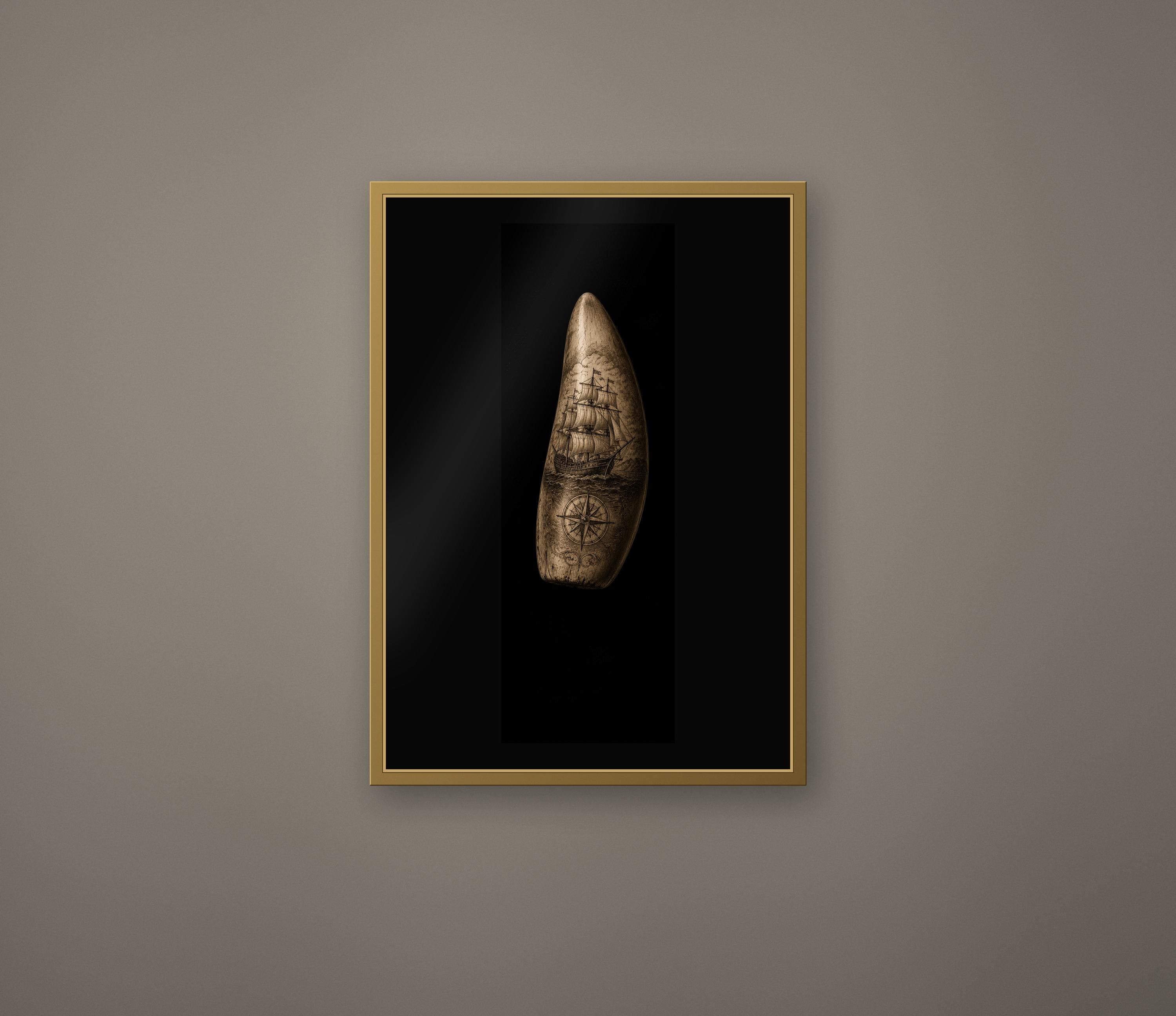 Whalebone Curiosities: Dark Academia Wall Art | Gothic Relics, Printable Digital Download | Sperm Oil Lamp, Whale Themed Illustrations