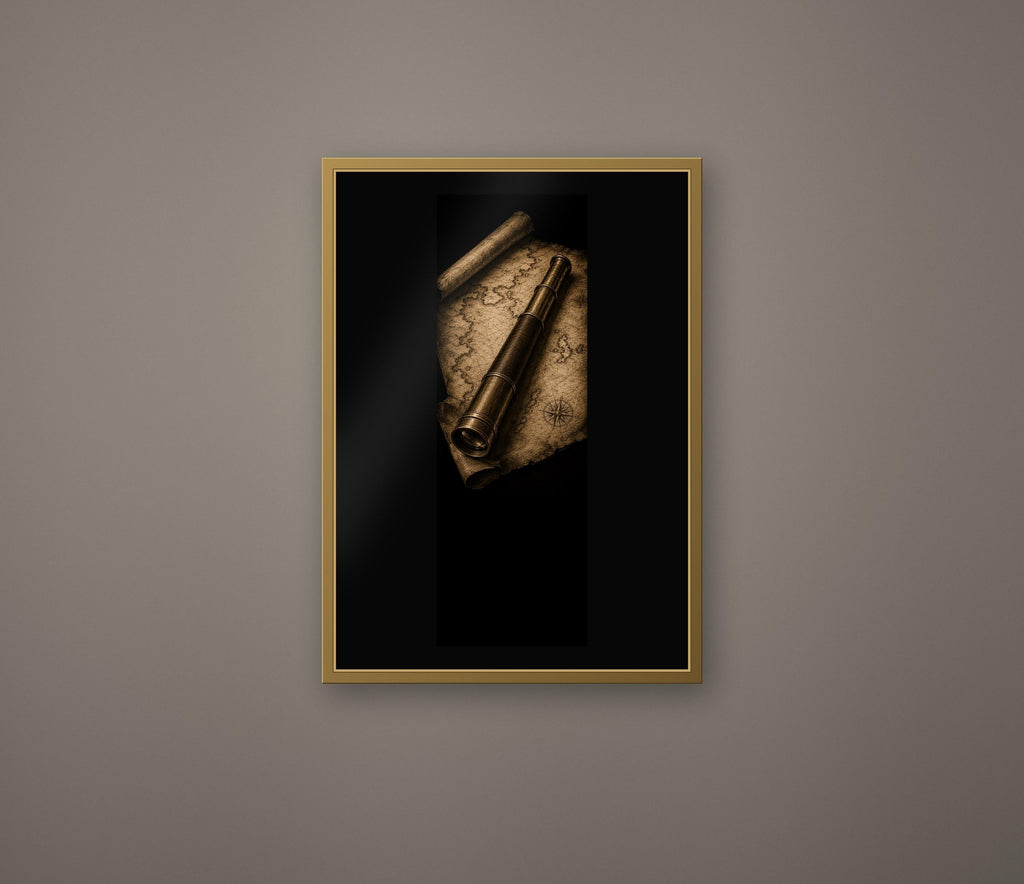 The Cartographers Cabinet: Dark Academia Wall Art | Antique Gold Black Prints | Digital Download Set