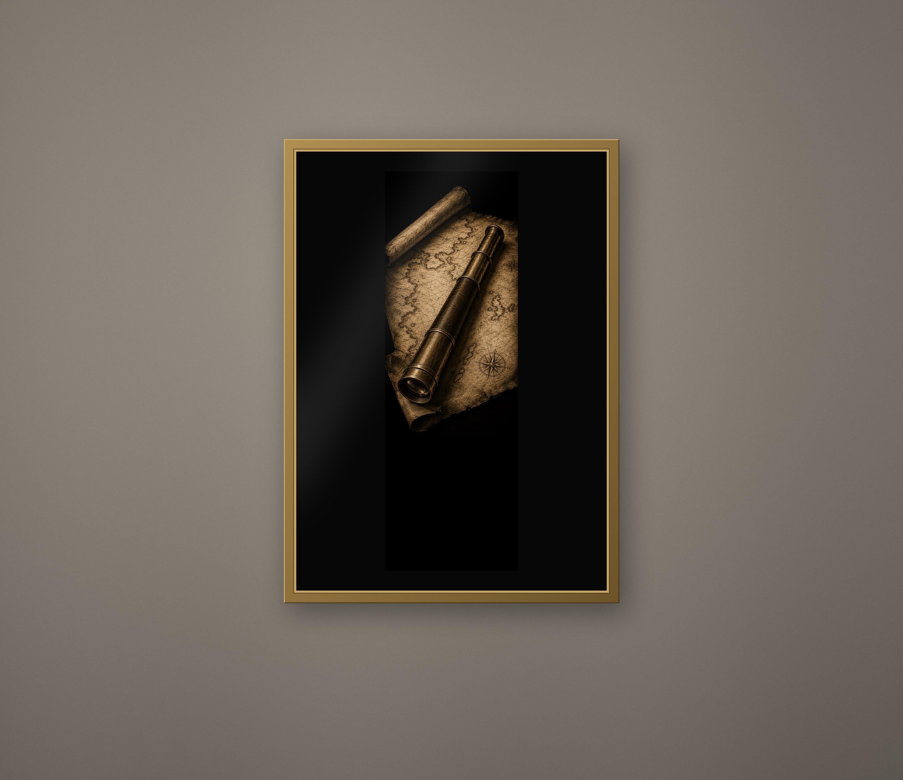 The Cartographers Cabinet: Dark Academia Wall Art | Antique Gold Black Prints | Digital Download Set