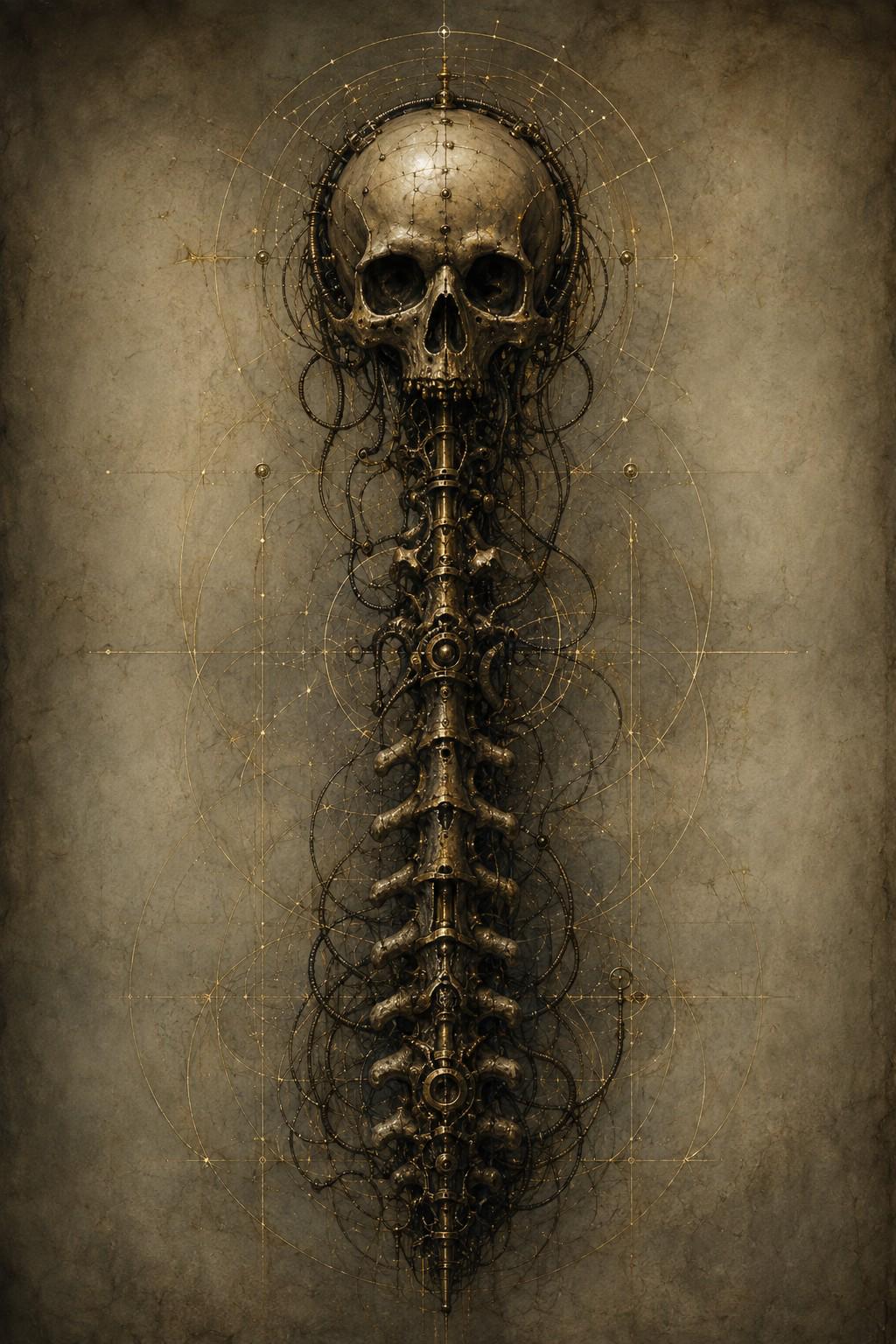 Bones & Anatomy Phone Wallpaper Bundle | Biomechanical Lock Screen, Dark Academia, Gothic Sci-Fi Digital Download
