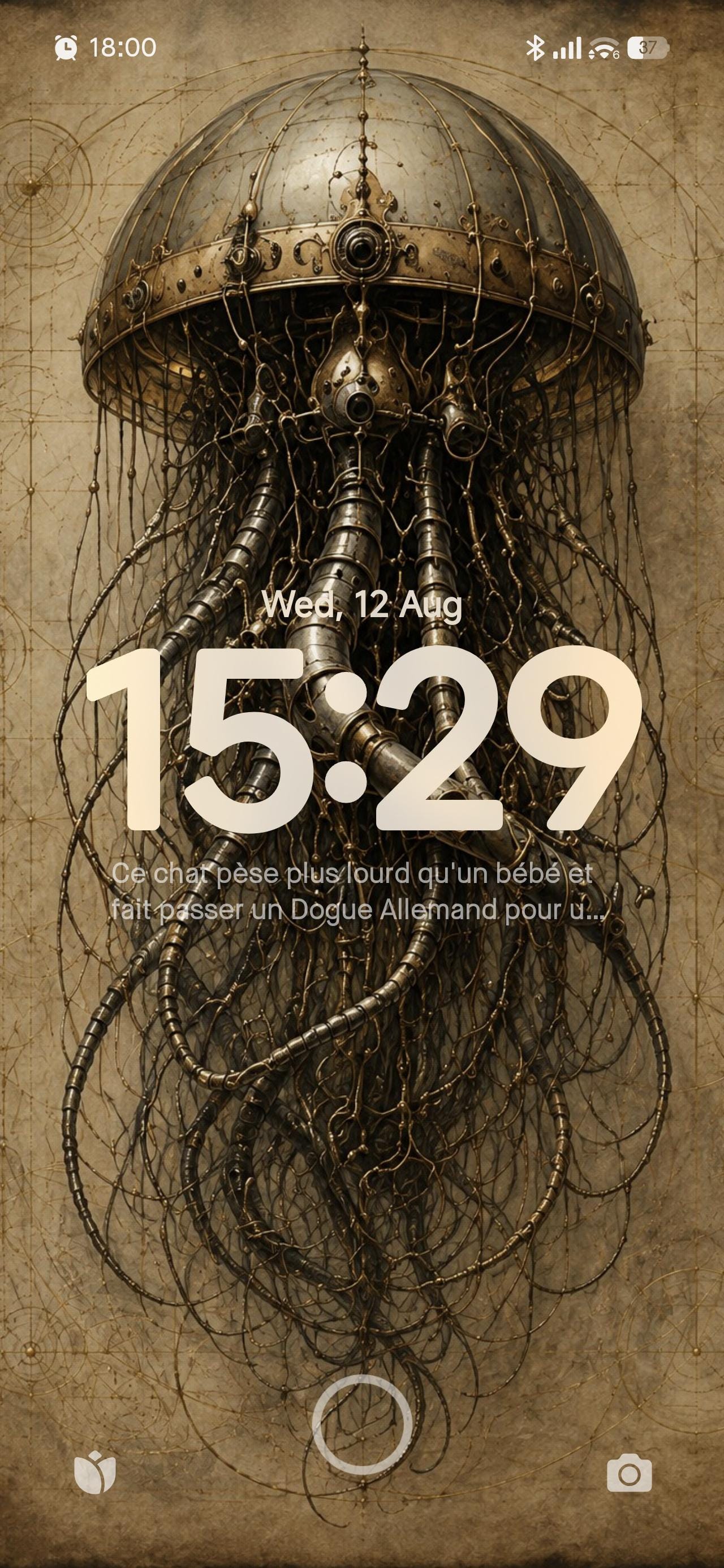 Jellyfish Biomechanical Phone Wallpaper | Dark Academia Lock Screen | Steampunk Specimen Collection | Gothic Sci-Fi Digital Download