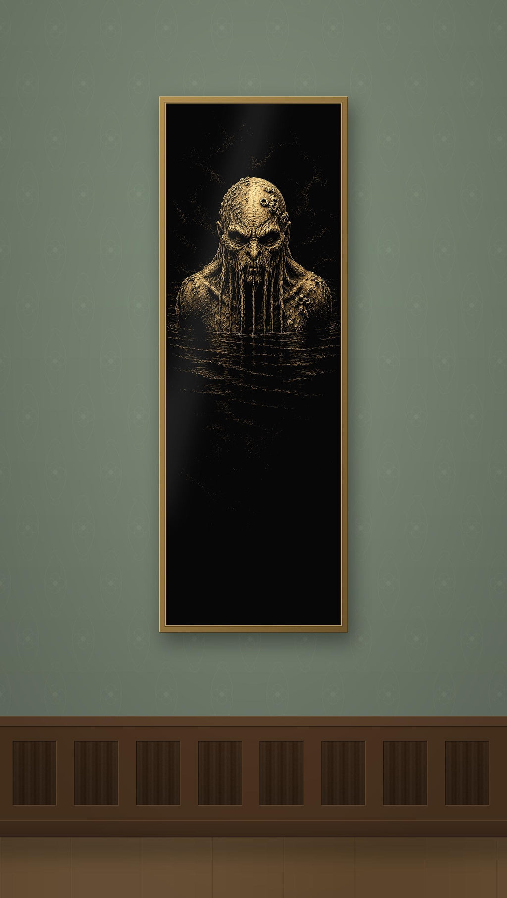 Deep Sea Horror Print: Ancient Rising - Dark Academia Cosmic Art | Printable Digital Download | Gothic Deep Water Aesthetic