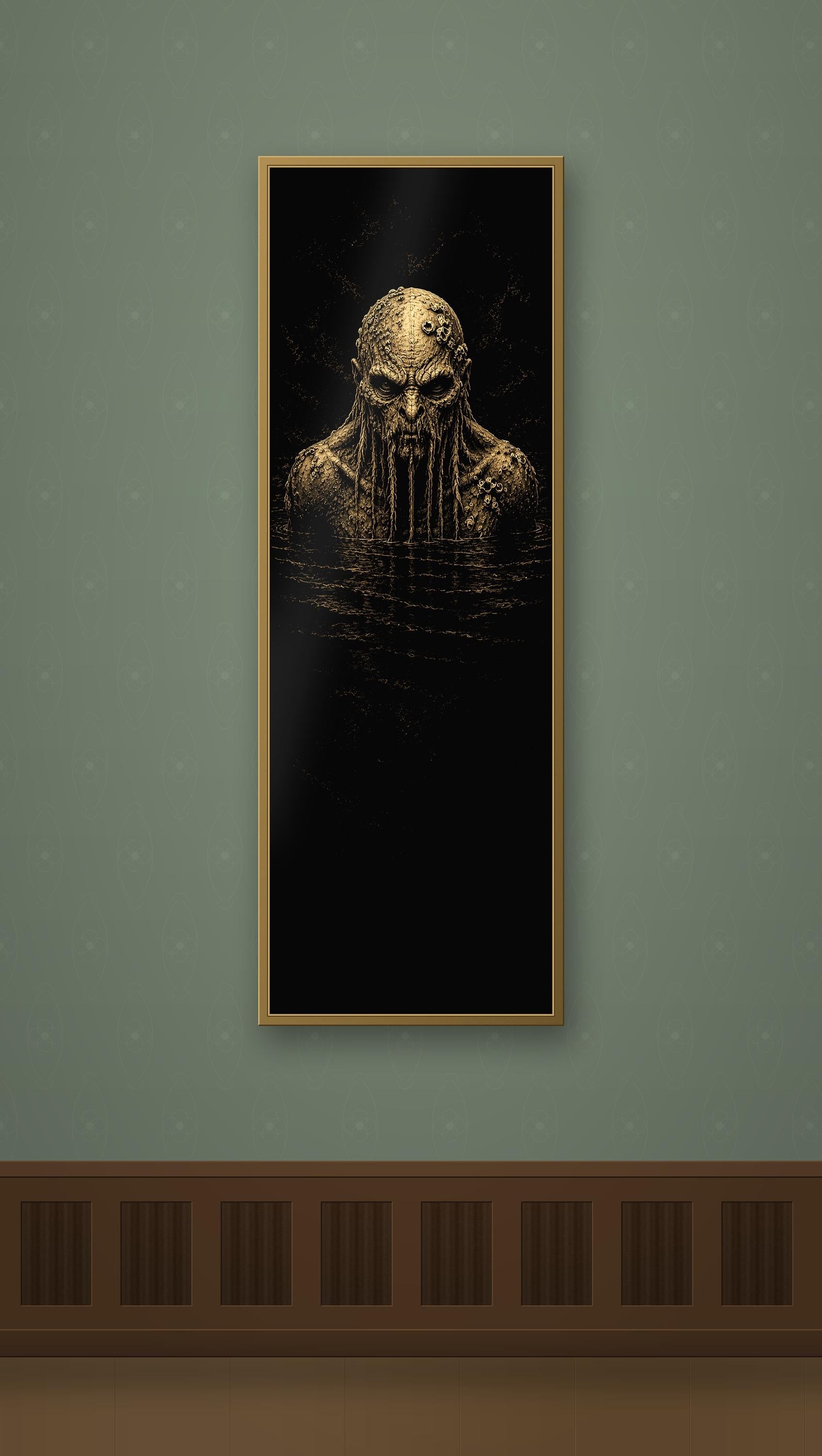 Deep Sea Horror Print: Ancient Rising - Dark Academia Cosmic Art | Printable Digital Download | Gothic Deep Water Aesthetic