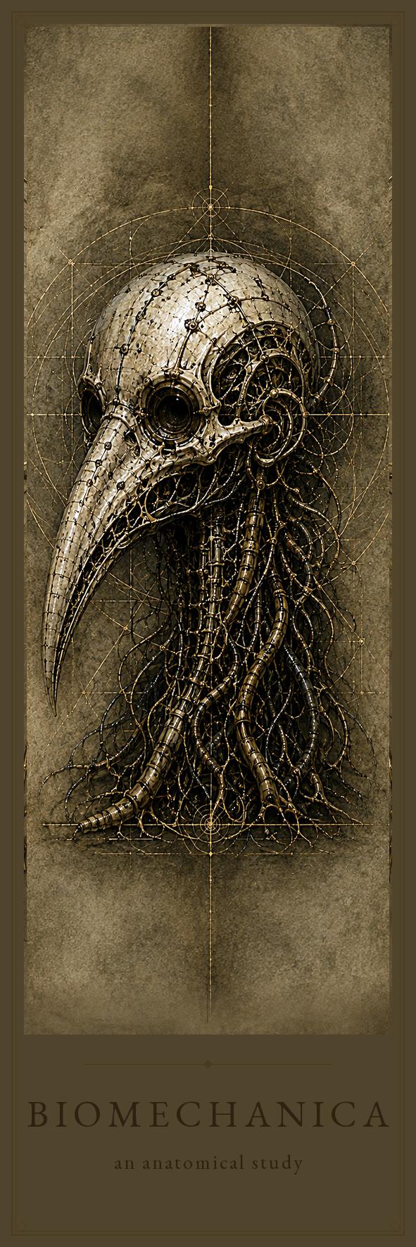 Ravens & Bird Skulls Biomechanical Bookmark | Dark Academia Gothic | Magnetic Page Marker | Anatomical Art for Book Lovers