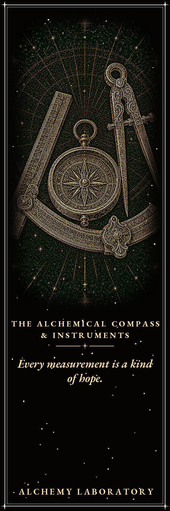 Alchemy Laboratory Bookmark, Dark Academia Gold Line Art | Page Marker | Hand-Finished Black Stock