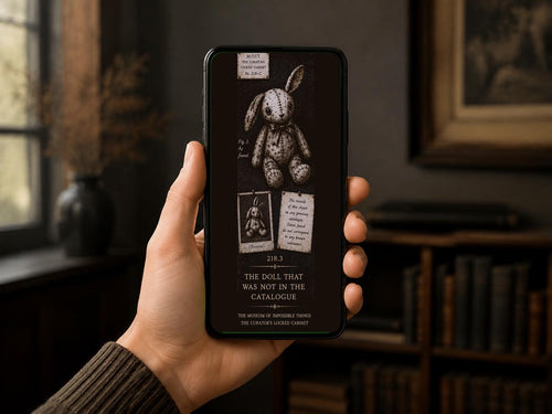 Curator's Locked Cabinet Phone Wallpaper | Dark Academia Lock Screen, Mystery Specimens Bundle