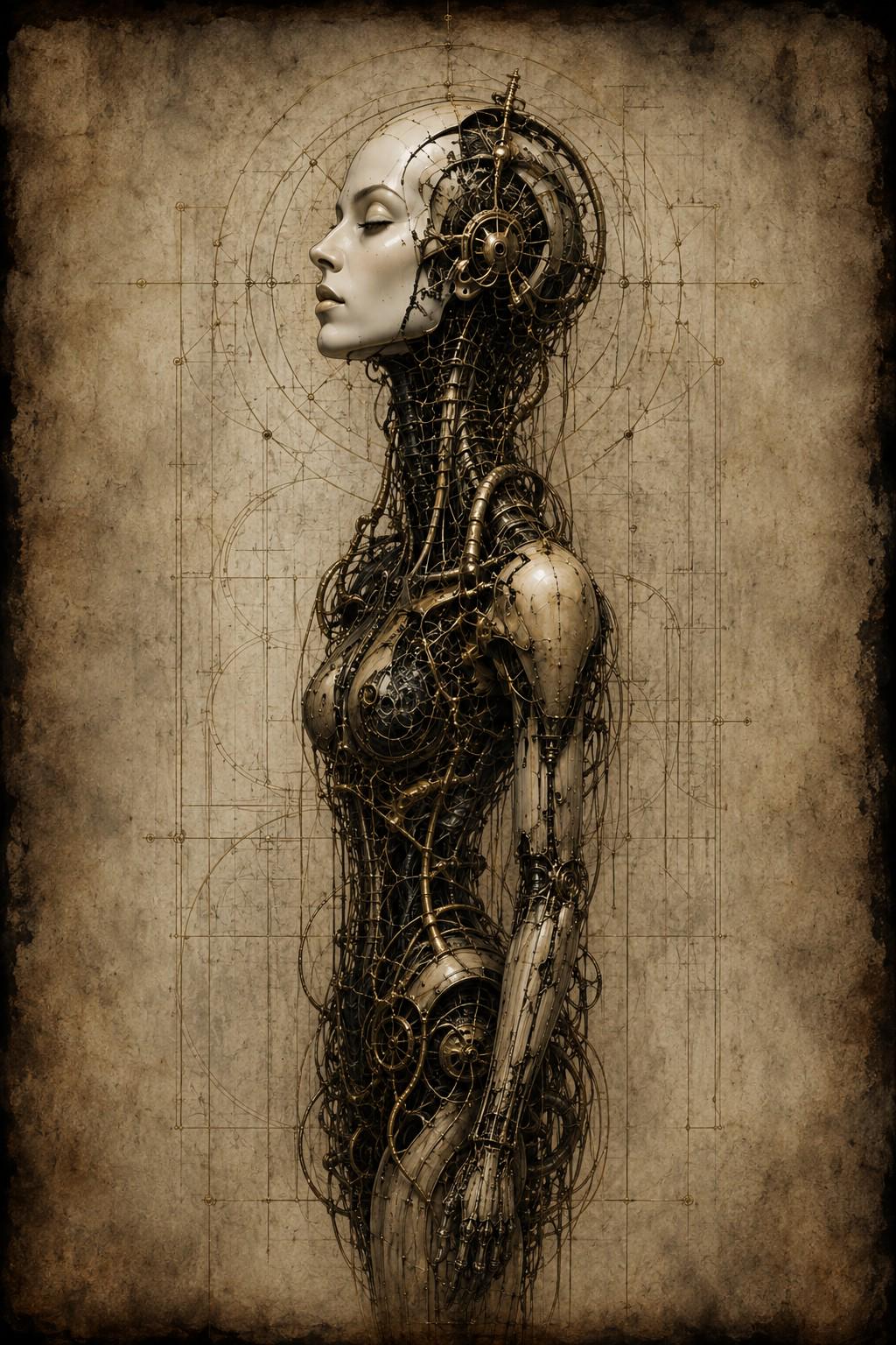 Cyborg Women Biomechanical Phone Wallpaper | Gothic Sci-Fi Digital Art | Lock Screen | Android & iPhone Instant Download