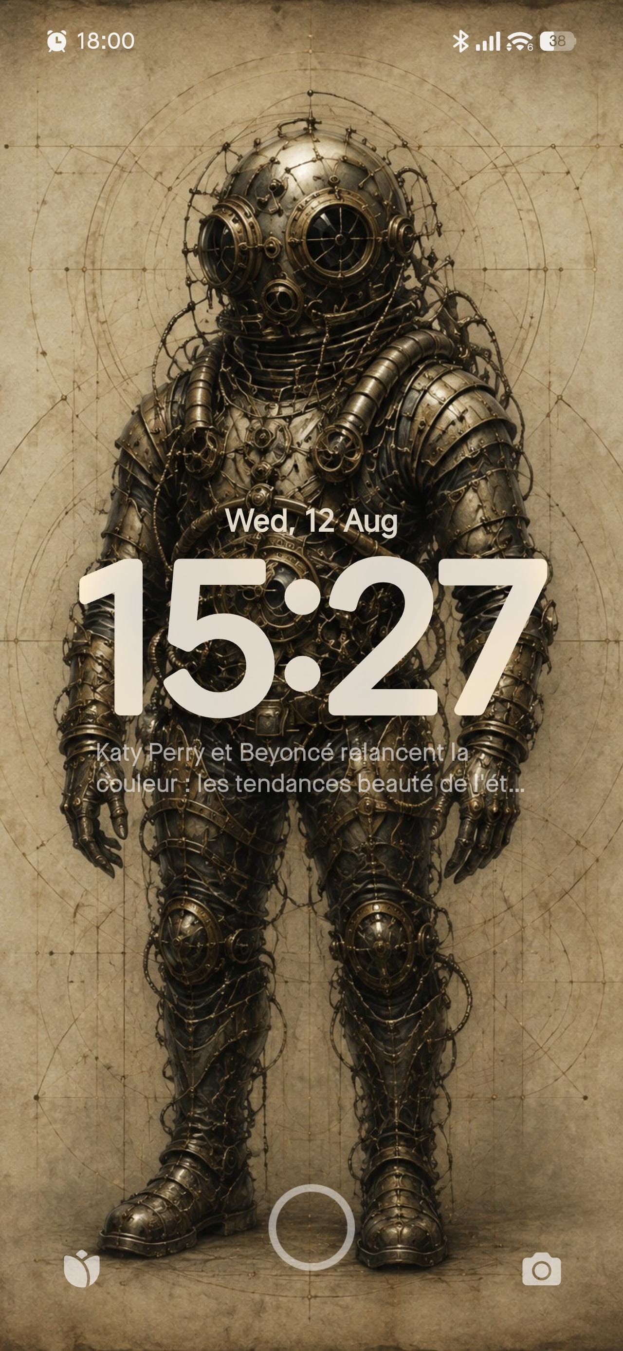 Diver: Biomechanical Anatomy | Dark Academia Lock Screen | Gothic Sci-Fi Wallpaper | Surreal Brass Machinery