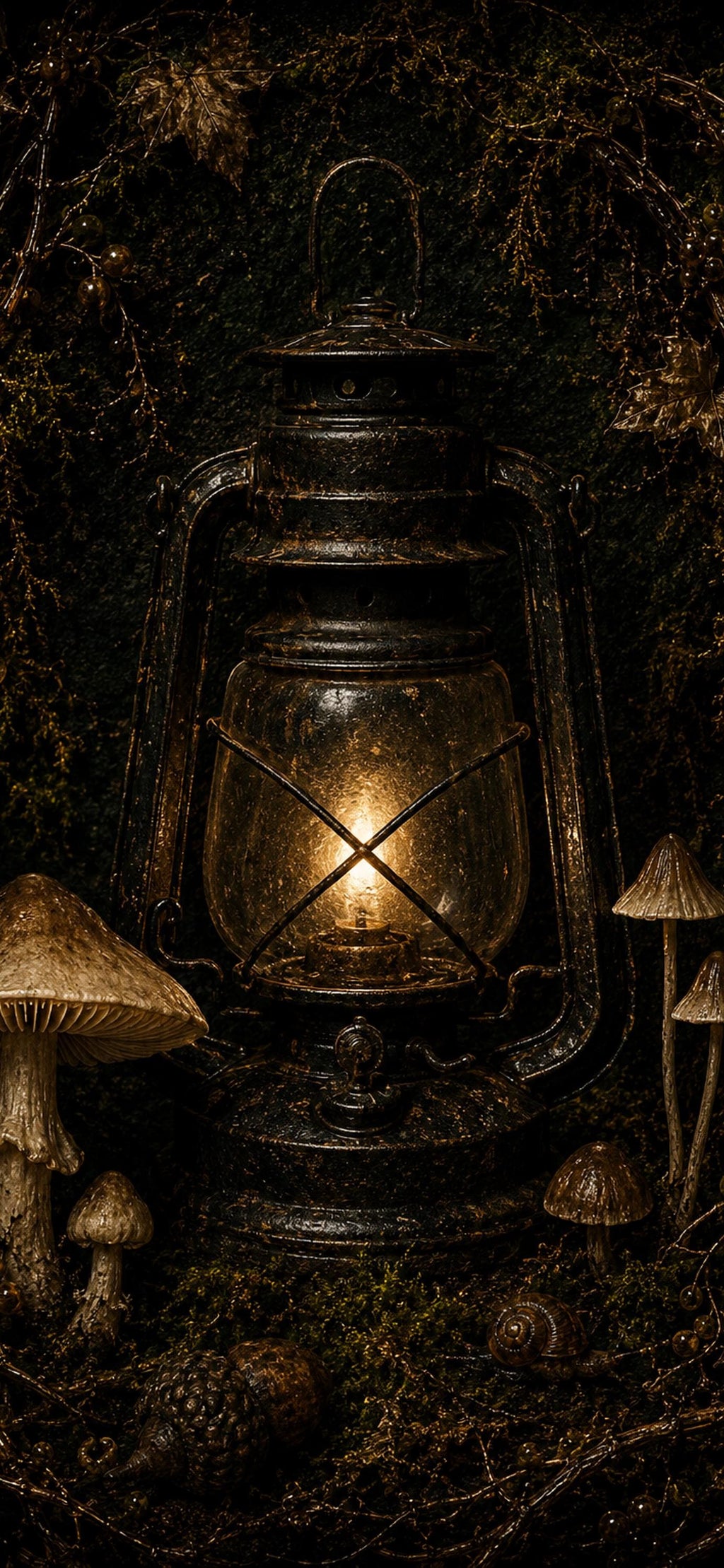 Forest Midnight Phone Wallpaper Bundle | Dark Goblincore Lock Screen (Digital Download)