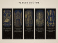 Plague Doctor Gothic Bookmark | Gold Linework, Standard or Magnetic | Dark Academia Page Marker, Memento Mori Design