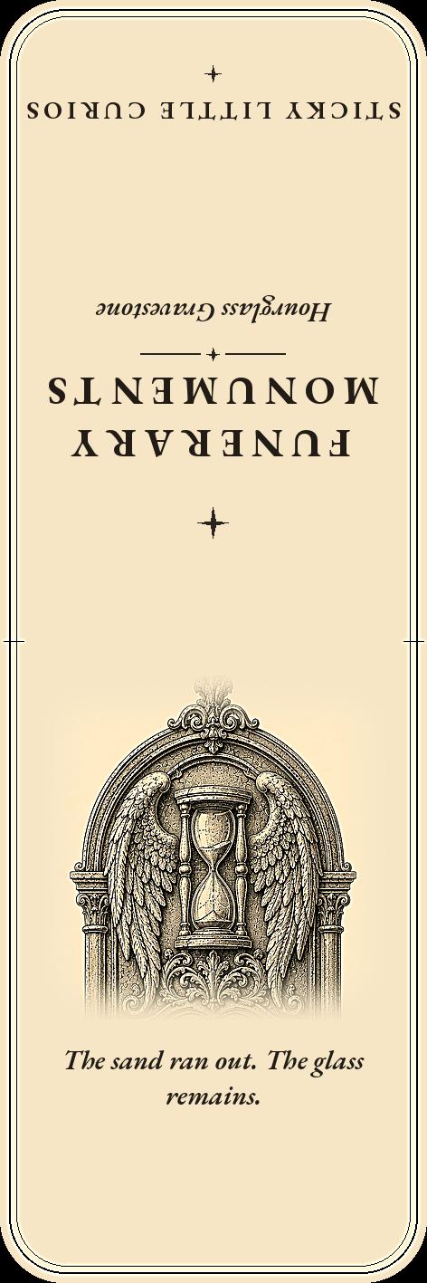 Funerary Monuments Memento Mori Memorials Bookmark | Dark Academia Memento Mori Bookmark | Standard or Magnetic Page Marker