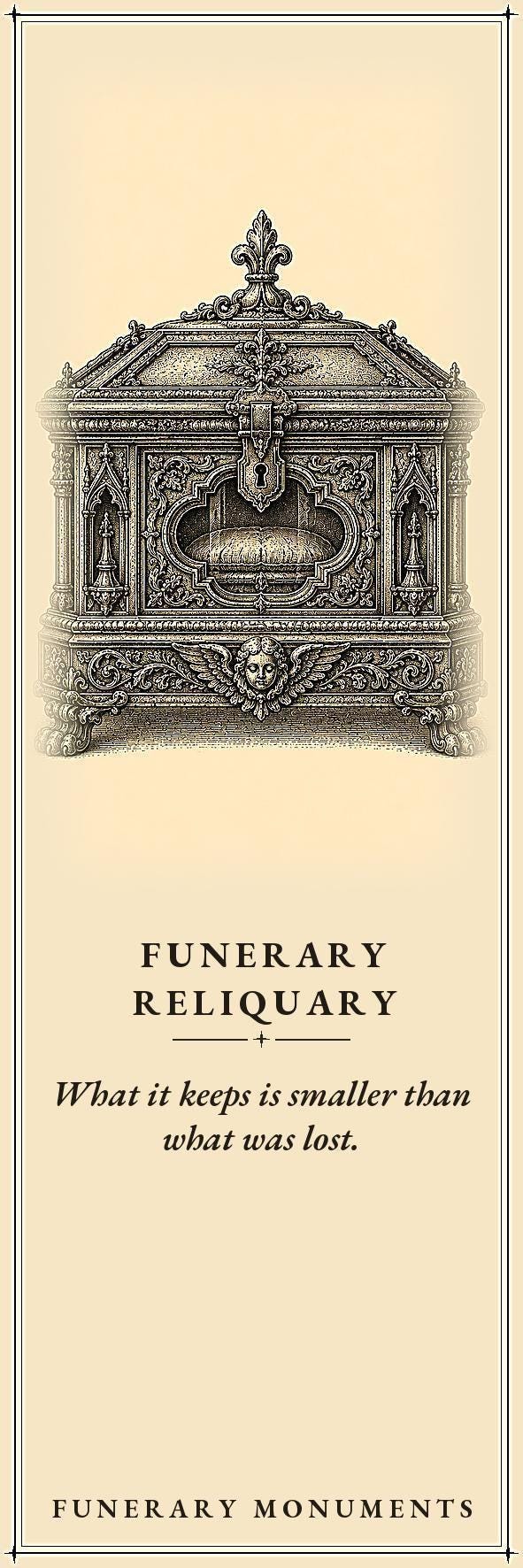 Funerary Monuments Memento Mori Bookmark | Dark Academia Page Marker, Handmade, Magnetic Or Standard