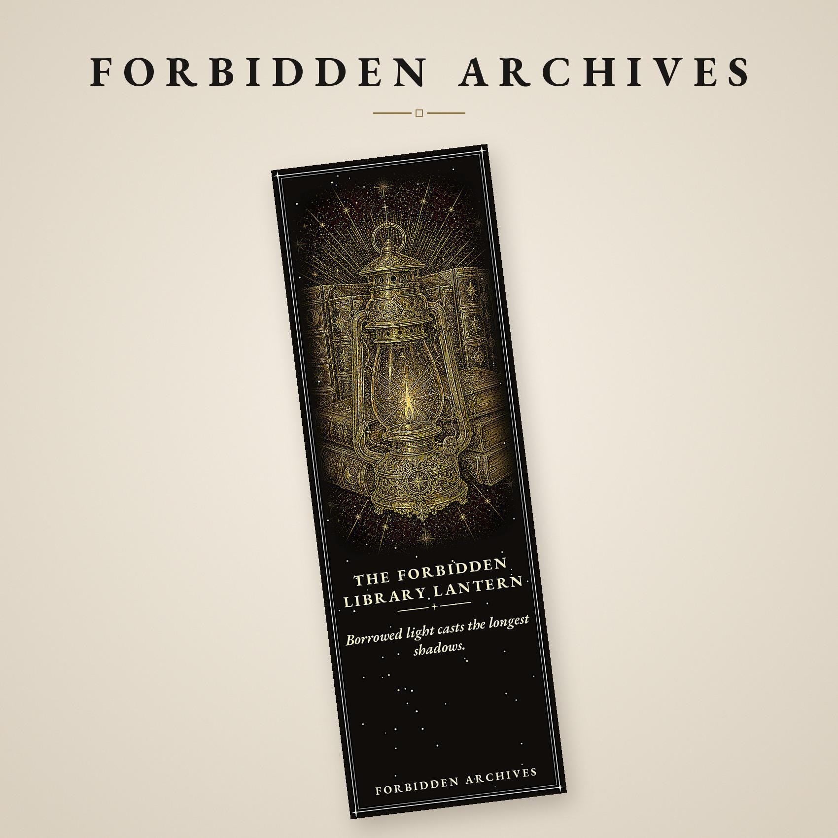 Forbidden Archives Bookmark, Dark Academia Gold Linework | Magnetic Page Marker | Occult Library Designs, Literary Gift