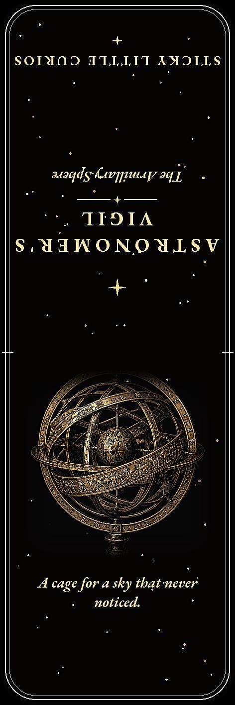 The Astronomer's Vigil Bookmark, Gold Celestial Illustration | Dark Academia | Magnetic Page Marker | Astronomy Gift
