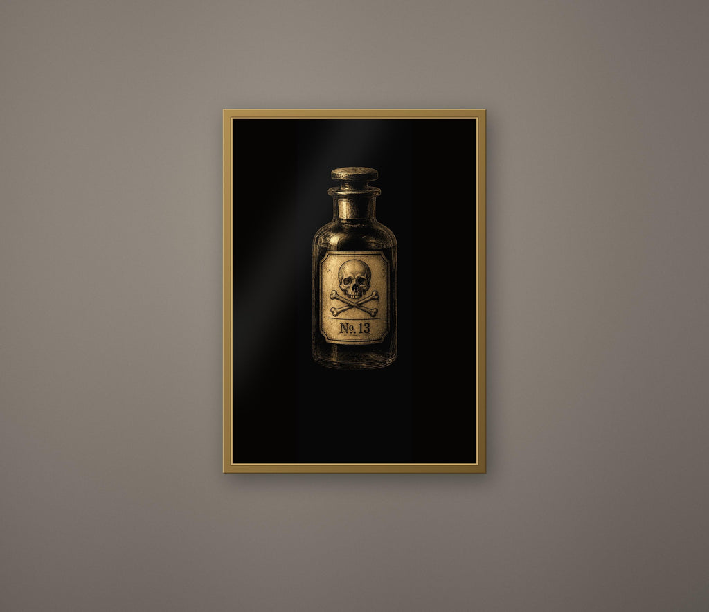 Black Herbarium Prints, Poisoner's Cabinet | Dark Academia Gothic Art | Antique Botanical | Digital Download