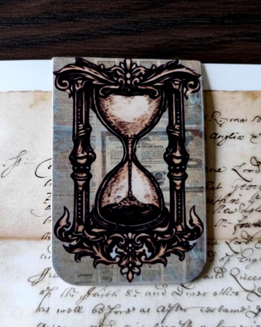 Hourglass Magnetic Bookmark Dark Academia Vintage Gothic Time Witchy Page Marker Double Sided
