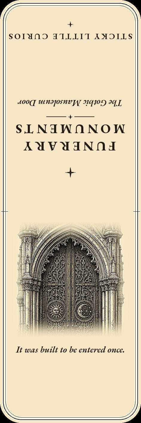 Funerary Monuments Victorian Mourning Bookmark | Dark Academia Cemetery Bookmark | Standard or Magnetic Page Marker