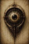 Eye II | Biomechanical Lock Screen, Dark Academia Surreal Art | iPhone & Android Wallpaper | Brass Anatomical Design