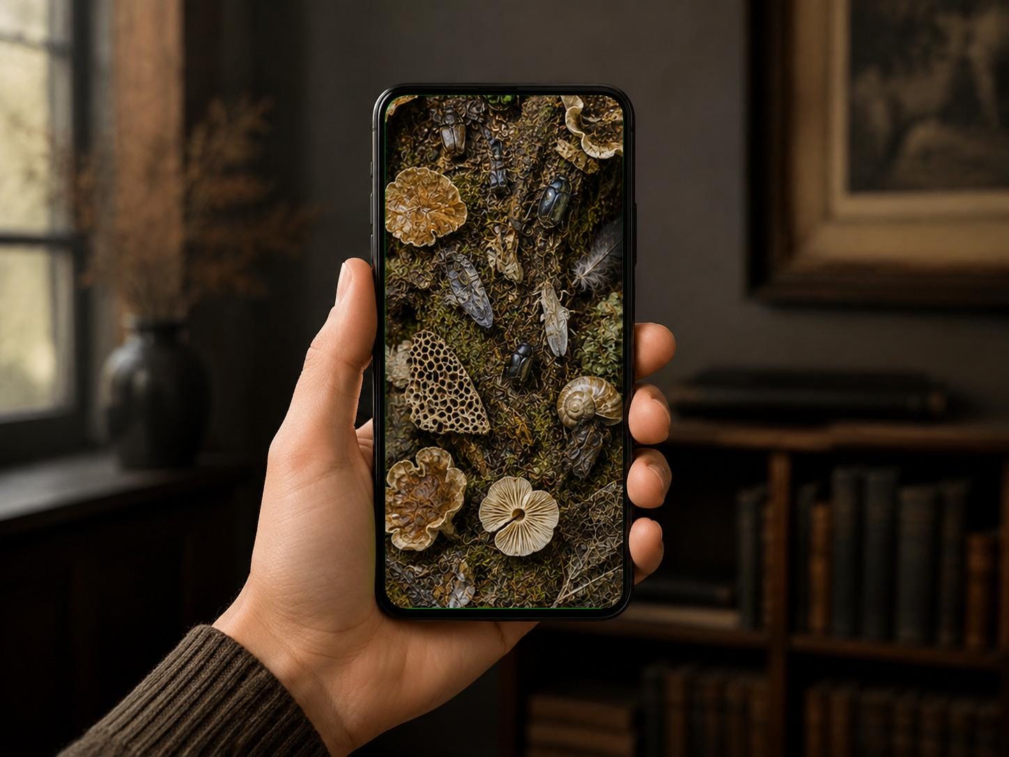 Odd Things & Specimens, Deer Skull Lock Screen | Woodland Wallpaper | Dark Cottagecore | Phone Download