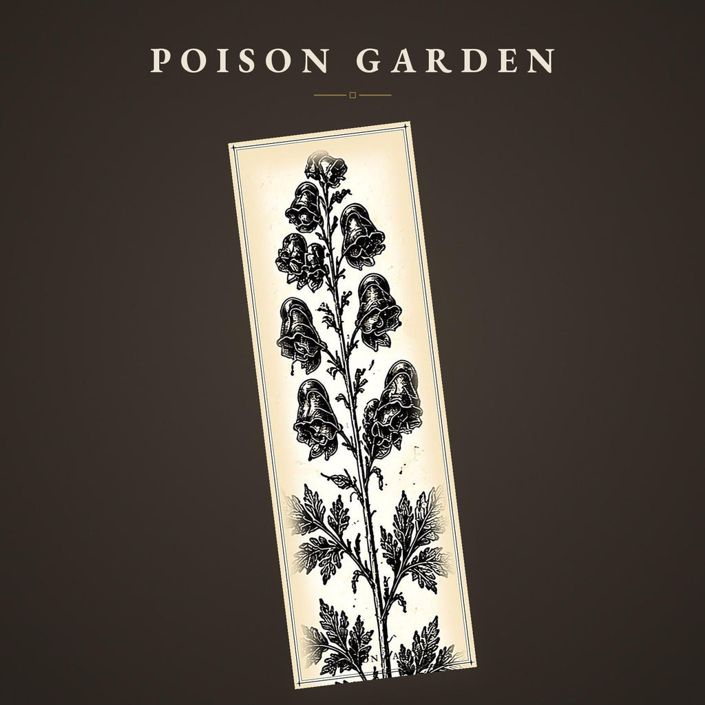 Poison Garden Bookmark, Dark Academia Botanical | Witchy Herbal Art | Magnetic Page Marker