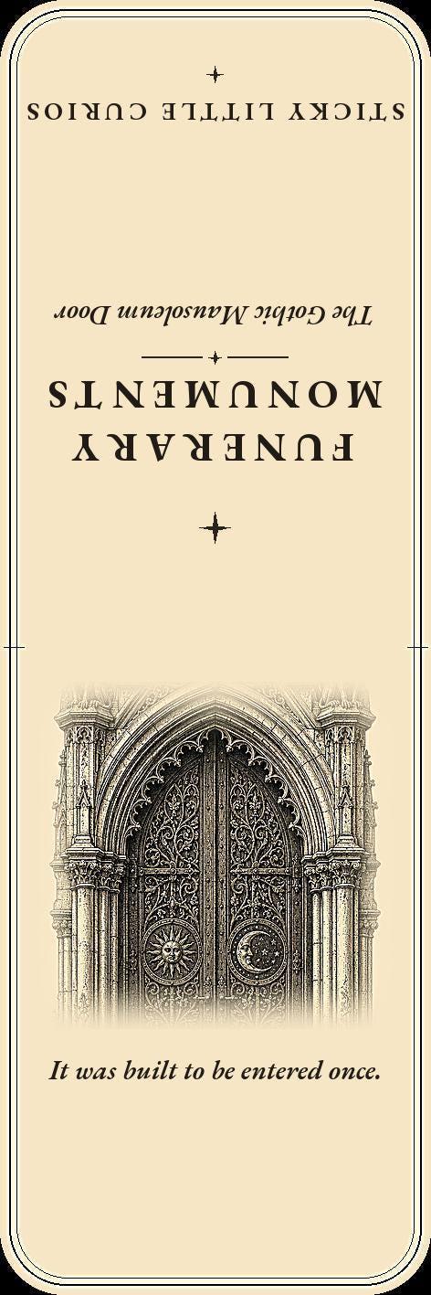 Funerary Monuments Victorian Mourning Bookmark | Dark Academia Cemetery Bookmark | Standard or Magnetic Page Marker