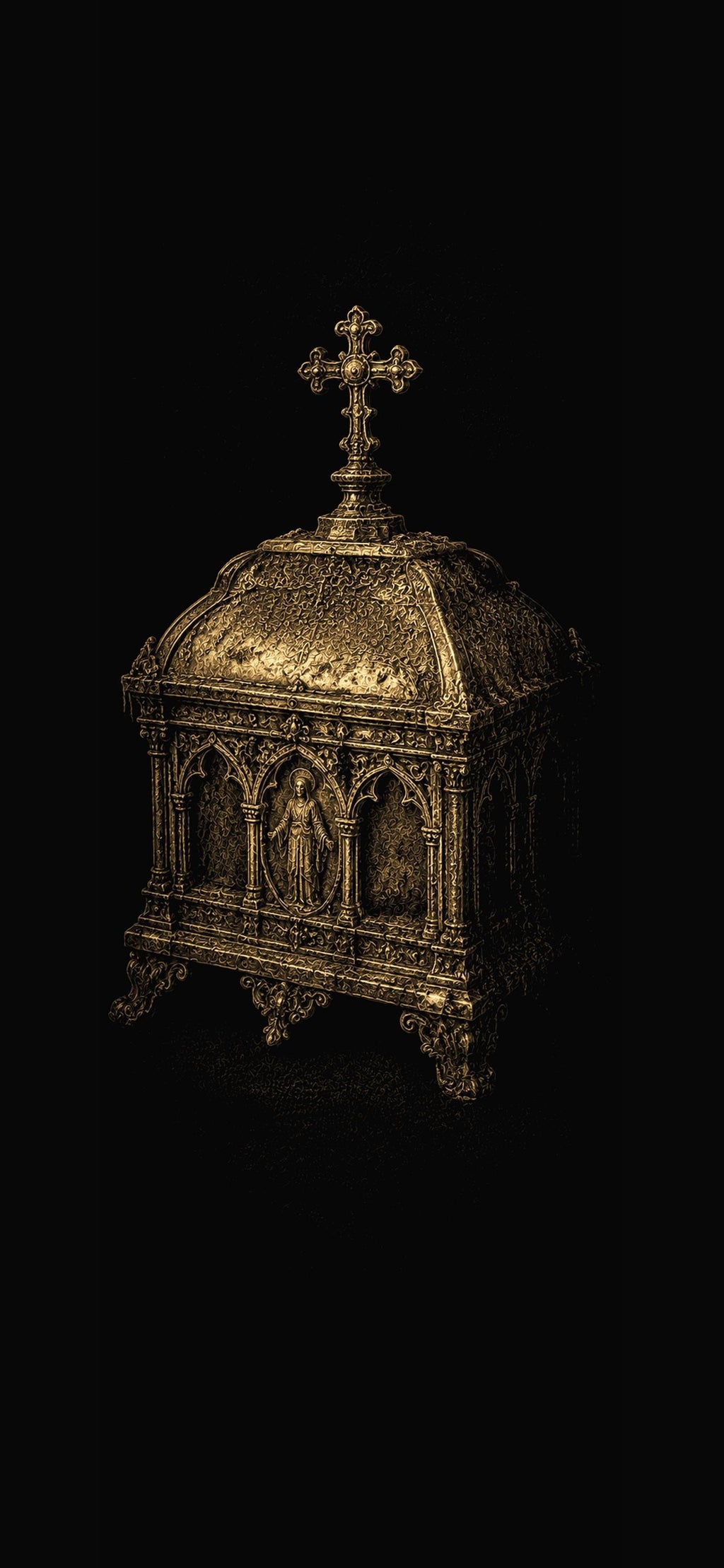 The Submerged Chapel Phone Wallpaper Bundle | Dark Academia Lock Screen, Gothic Religious Imagery, Instant Digital Download