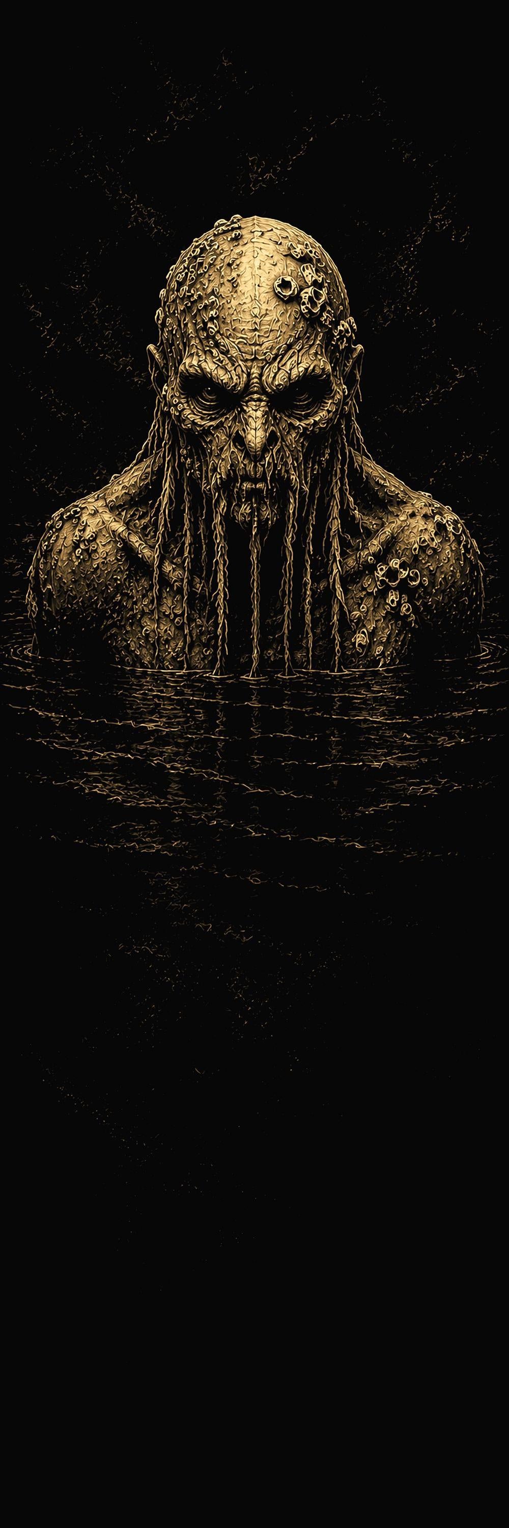 Deep Sea Horror Print: Ancient Rising - Dark Academia Cosmic Art | Printable Digital Download | Gothic Deep Water Aesthetic
