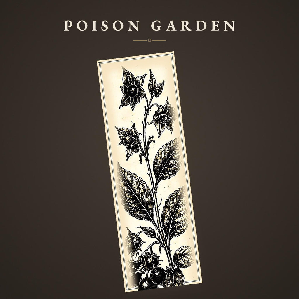Poison Garden Bookmark, Dark Academia Botanical | Witchy Herbal Art | Magnetic Page Marker