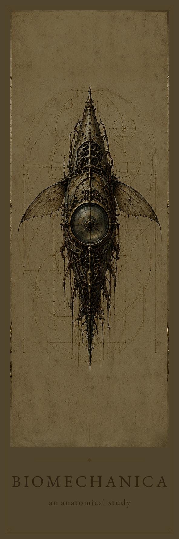 Creatures of the Deep Biomechanical Bookmark | Dark Academia Anatomical Art | Gothic Page Marker, Goth Aesthetic Reading Gift