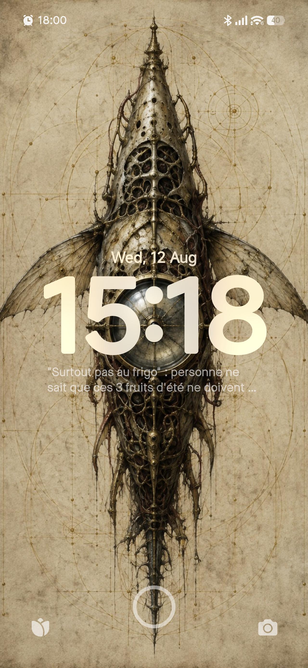 Mechanical Fish: Biomechanical Anatomy | Dark Academia Surreal | Steampunk Lock Screen | Brass Bone Machinery | Gothic Phone Wallpaper